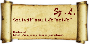 Szilvássy László névjegykártya
