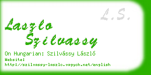 laszlo szilvassy business card